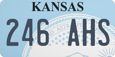 KS license plate 246AHS