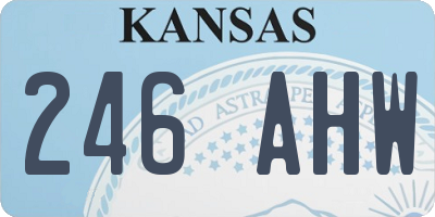 KS license plate 246AHW