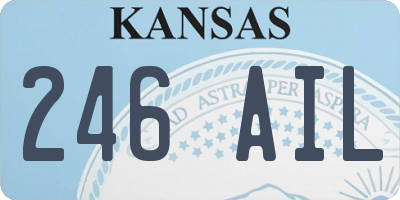 KS license plate 246AIL