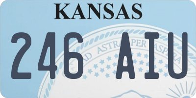 KS license plate 246AIU