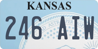 KS license plate 246AIW