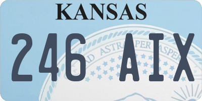 KS license plate 246AIX