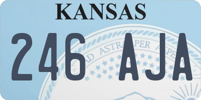 KS license plate 246AJA