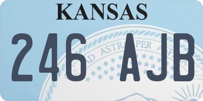 KS license plate 246AJB