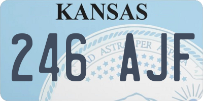 KS license plate 246AJF