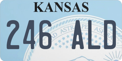KS license plate 246ALD