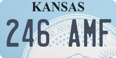 KS license plate 246AMF