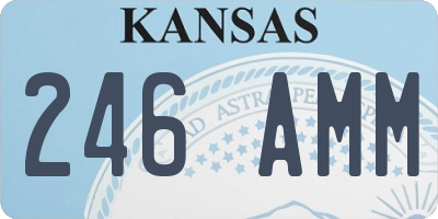 KS license plate 246AMM