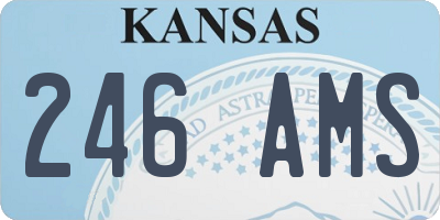 KS license plate 246AMS