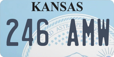 KS license plate 246AMW