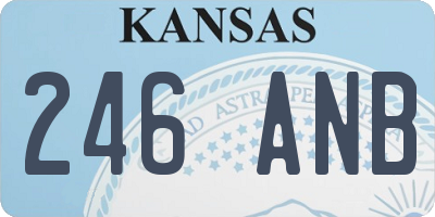 KS license plate 246ANB