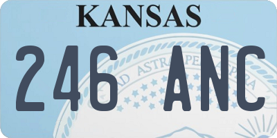 KS license plate 246ANC