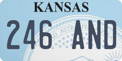 KS license plate 246AND