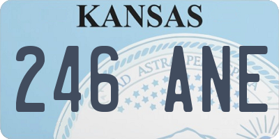 KS license plate 246ANE