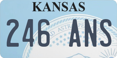 KS license plate 246ANS