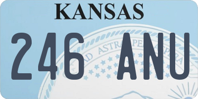 KS license plate 246ANU