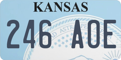KS license plate 246AOE