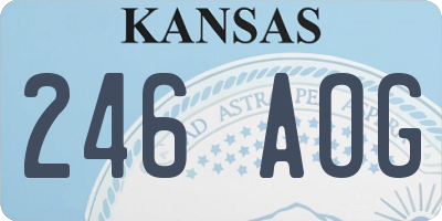 KS license plate 246AOG