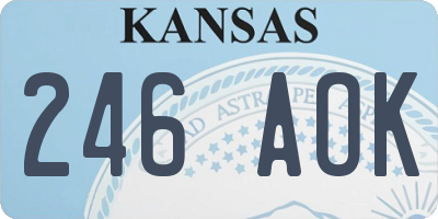 KS license plate 246AOK