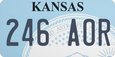 KS license plate 246AOR