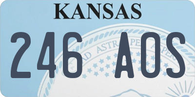 KS license plate 246AOS
