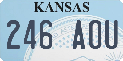 KS license plate 246AOU