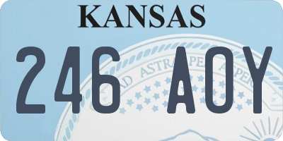 KS license plate 246AOY