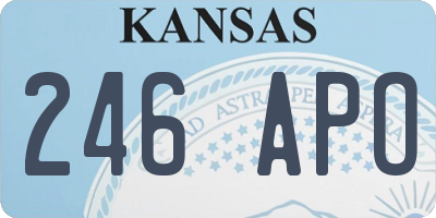 KS license plate 246APO