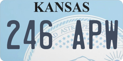 KS license plate 246APW