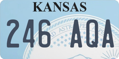 KS license plate 246AQA