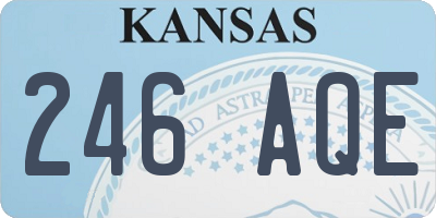 KS license plate 246AQE
