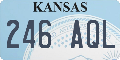 KS license plate 246AQL