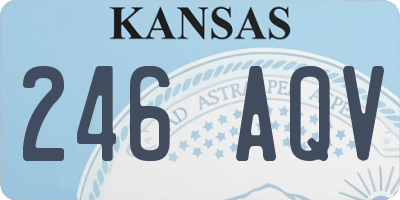 KS license plate 246AQV