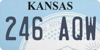 KS license plate 246AQW