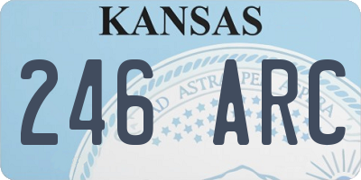 KS license plate 246ARC