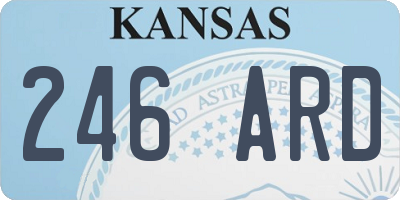 KS license plate 246ARD