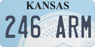 KS license plate 246ARM