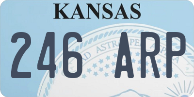 KS license plate 246ARP