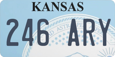 KS license plate 246ARY