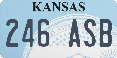 KS license plate 246ASB