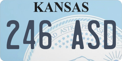 KS license plate 246ASD
