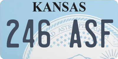KS license plate 246ASF