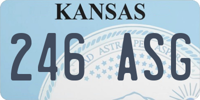 KS license plate 246ASG