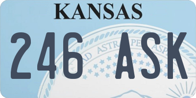 KS license plate 246ASK
