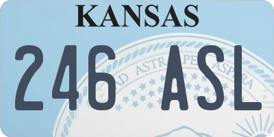 KS license plate 246ASL