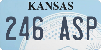 KS license plate 246ASP