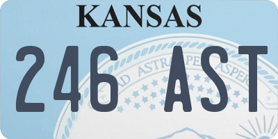 KS license plate 246AST