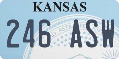 KS license plate 246ASW
