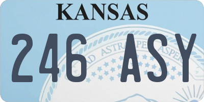 KS license plate 246ASY
