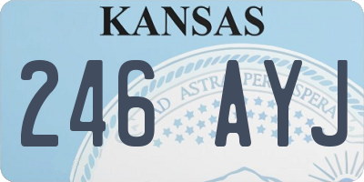 KS license plate 246AYJ